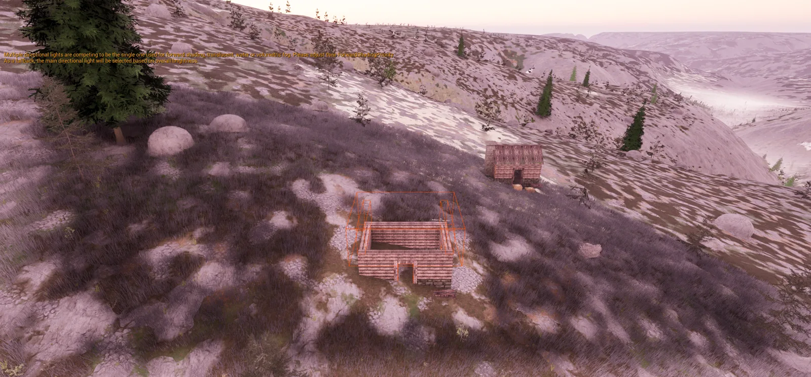 Villagers building a hut