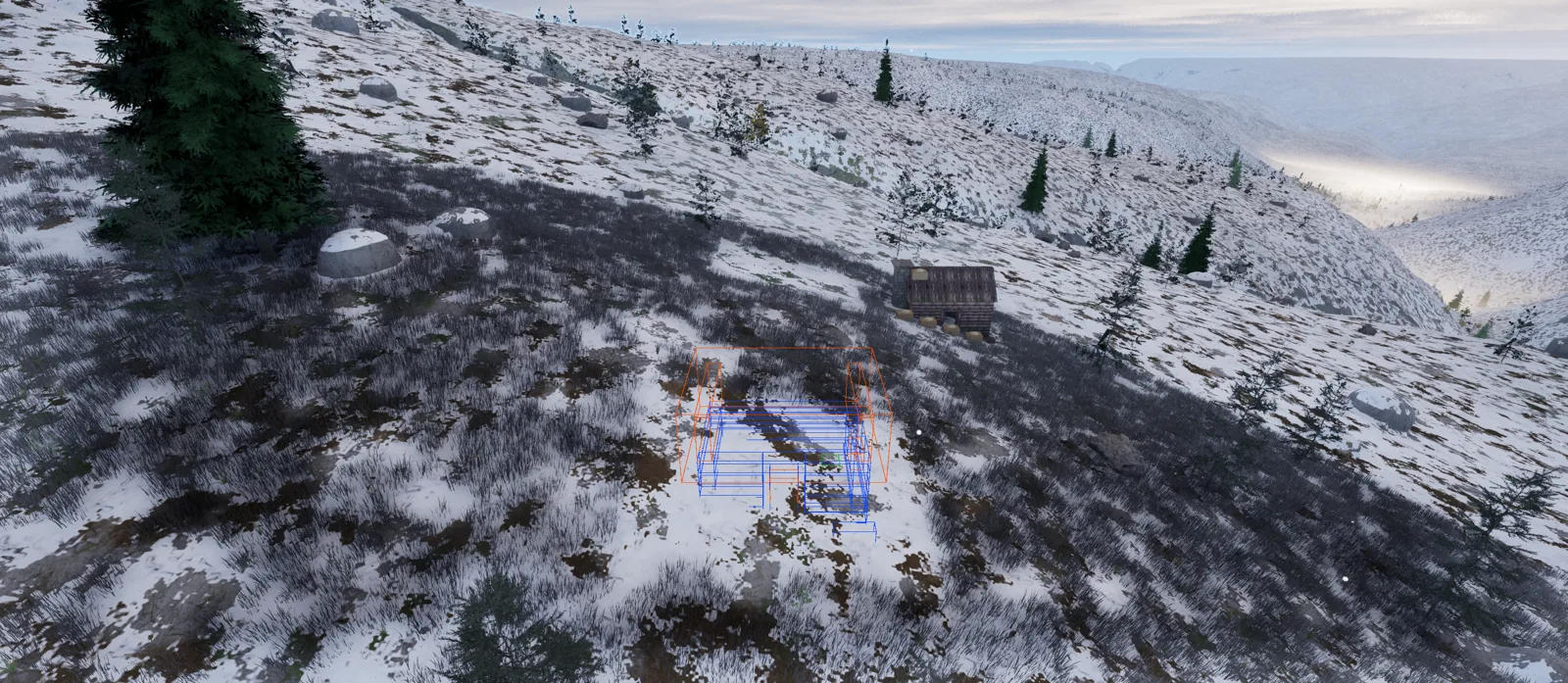 Snowy plateau in winter