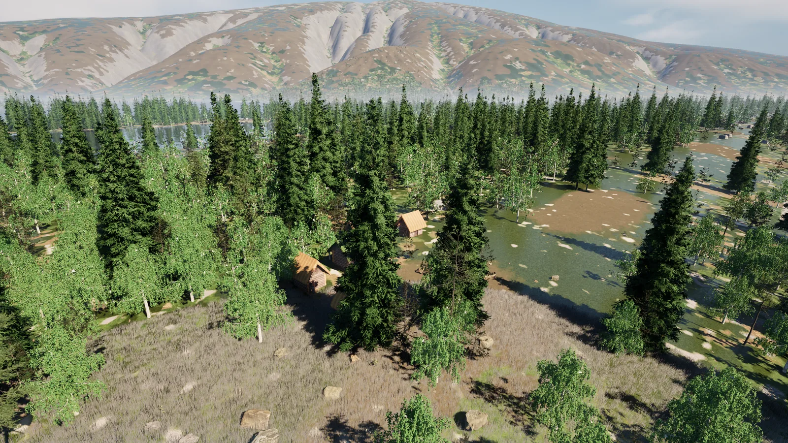 A clan village of turf-roofed huts